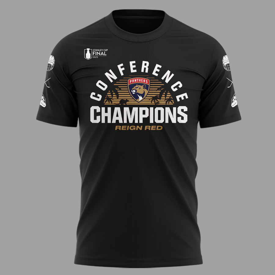 Special Edition Florida Panthers Back-To Back-To-Back Eastern Conference Champions T-Shirt 2025