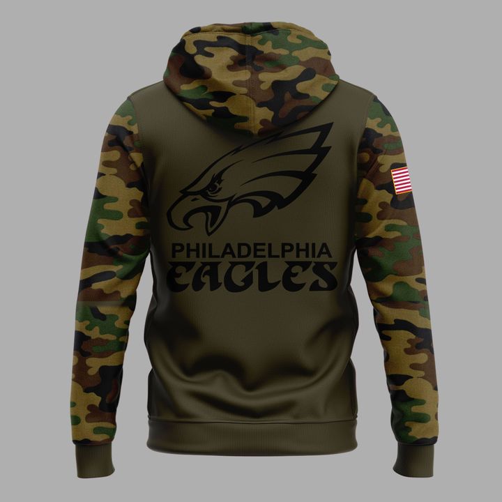 Exclusive Version Philadelphia Eagles Salute to Service Hoodie 2025