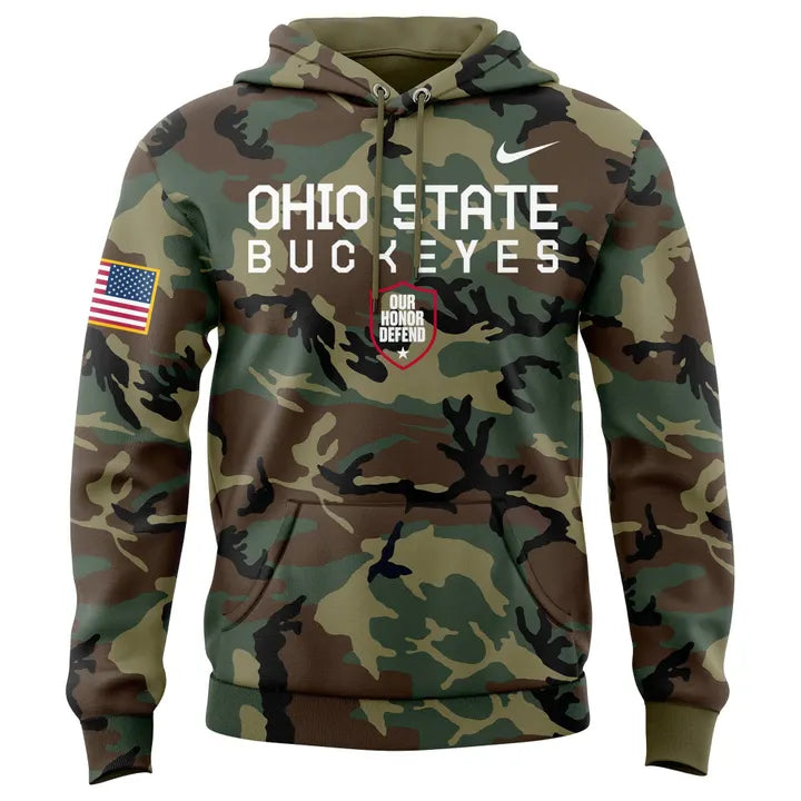 Ohio State Football Military Appreciation Camo Hoodie 2025