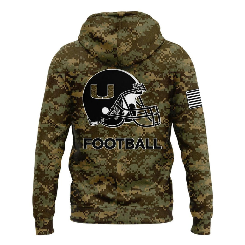 Miami Hurricanes Football Military Appreciation Limited Edition Camo Hoodie