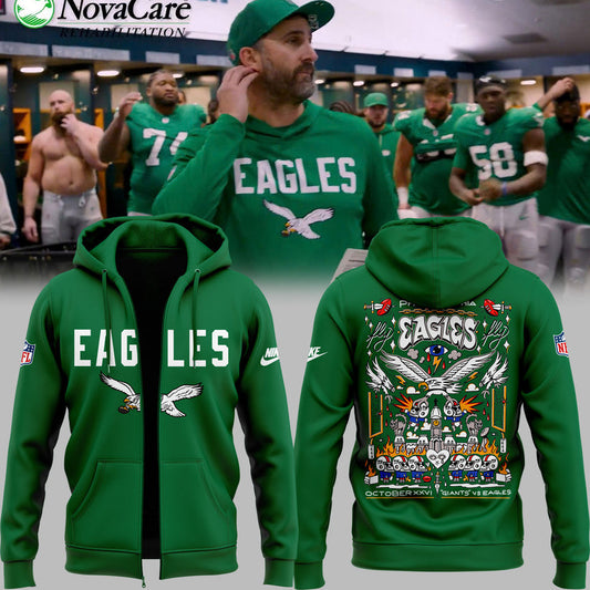 Limited Edition Philadelphia Eagles Kelly Green Zip Hoodie 2025