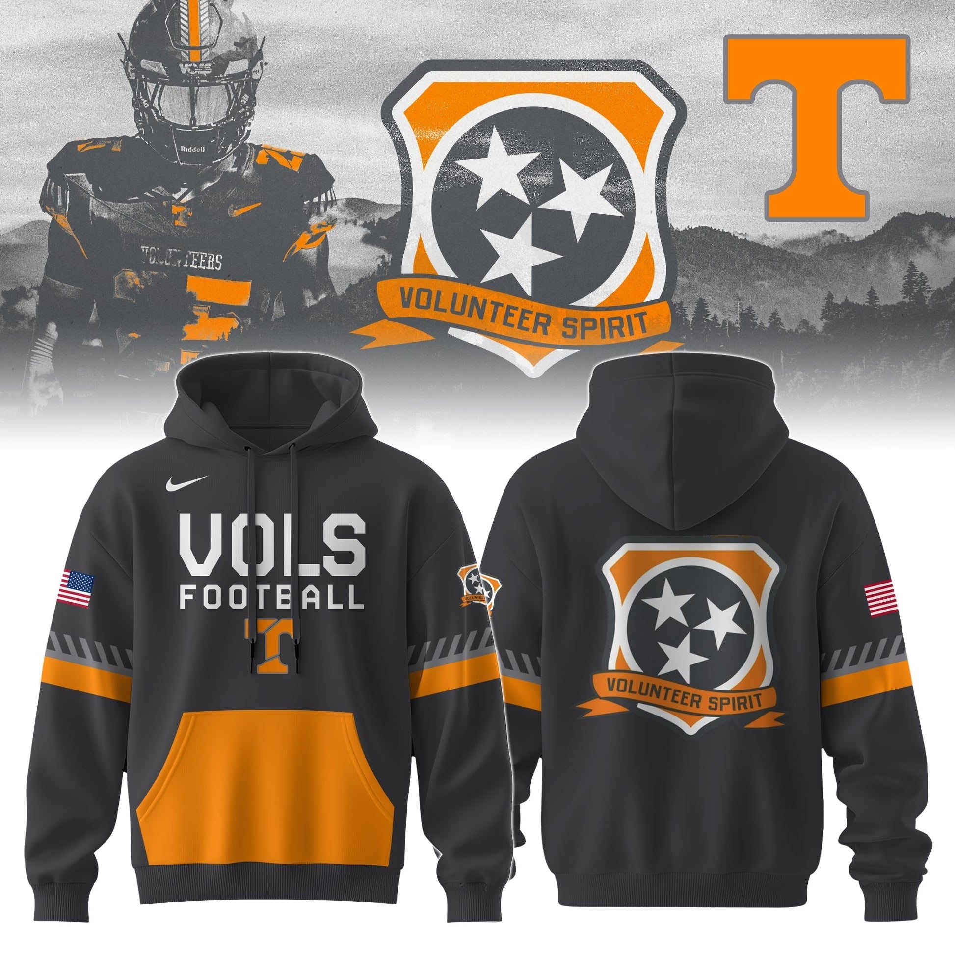 2025 Tennessee Volunteers Grey Football Hoodie Exclusive Design