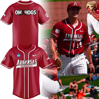 Special New Omahogs AR Baseball Red Jersey 2