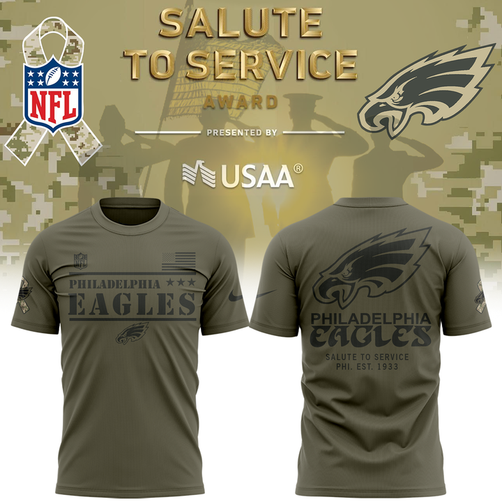 Limited Edition Philadelphia Eagles Salute to Service Tshirt 2025