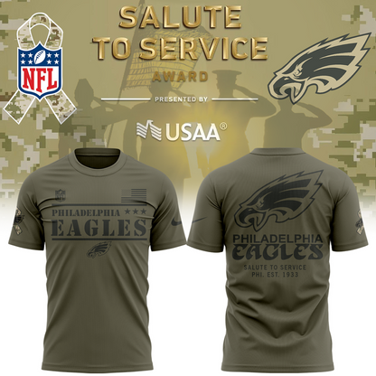 Limited Edition Philadelphia Eagles Salute to Service Tshirt 2025