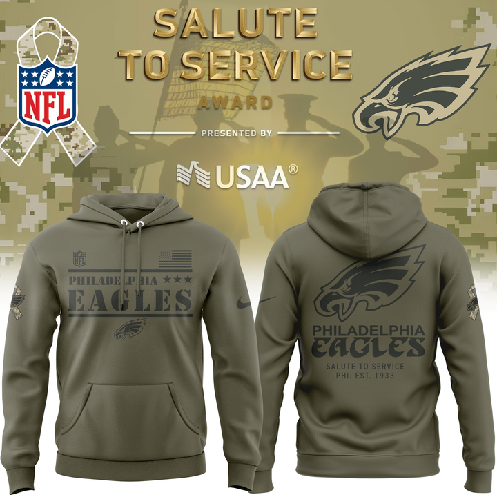 Limited Edition Philadelphia Eagles Salute to Service Hoodie2025