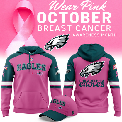 Limited Edition Philadelphia Eagles Breast Cancer Awareness Hoodie 2025