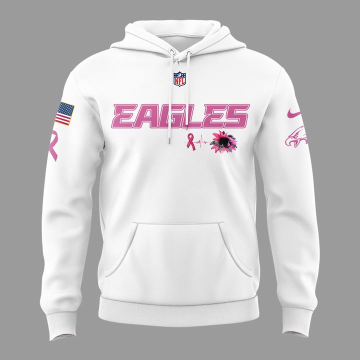 Exclusive Version Philadelphia Eagles Breast Cancer Awareness Hoodie 2025