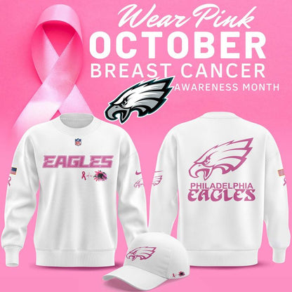 Exclusive Version Philadelphia Eagles Breast Cancer Awareness Sweat 2025