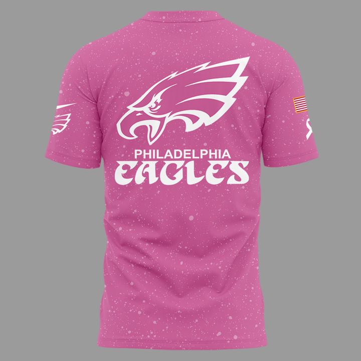 Exclusive Version Philadelphia Eagles Breast Cancer Awareness Pink Tshirt 2025