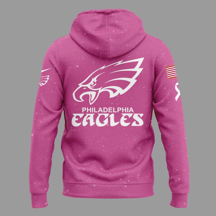 Exclusive Version Philadelphia Eagles Breast Cancer Awareness Pink Hoodie 2025