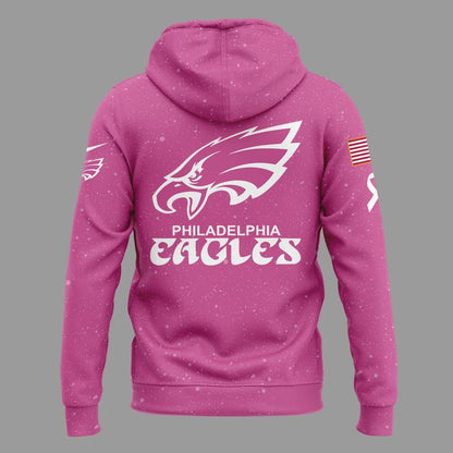 Exclusive Version Philadelphia Eagles Breast Cancer Awareness Pink Hoodie 2025