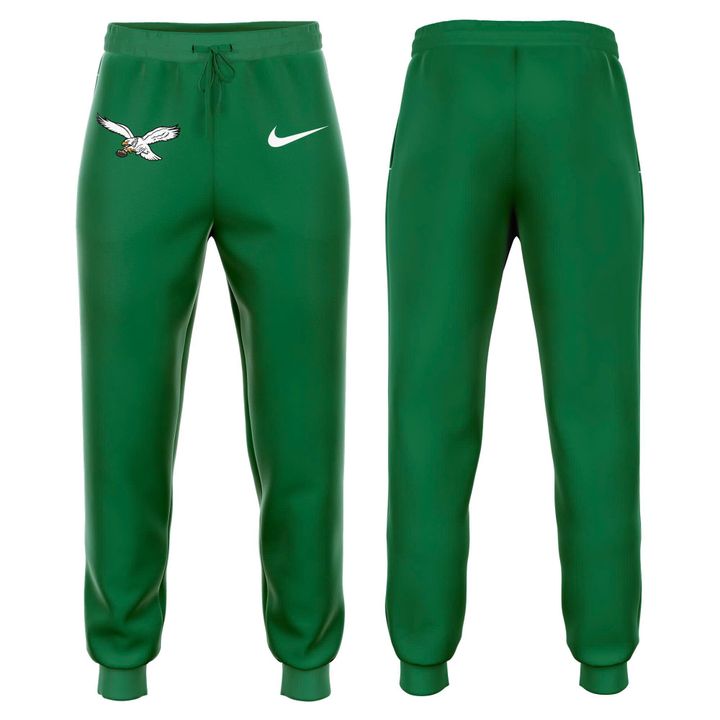 Men's NFL Philadelphia Eagles Throwback Green Hoodie