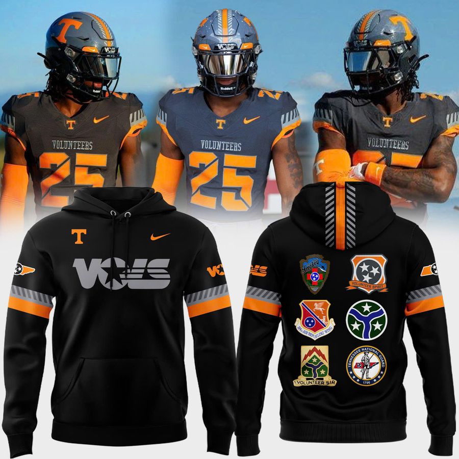 Special New Smoke Grey Tennessee Volunteers Spirit All Patchs Vols Hoodie